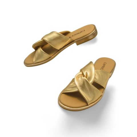 Klapki Caprice 9-27100-42 złote