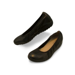 Balerina Caprice 9-22161-44 czarne,skóra jelenia