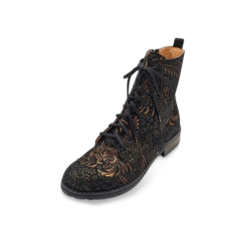 Botki ANDY 180 Czarne/złote tureckie kwiaty