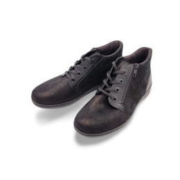 Botki Solidus 29512-01267 Kate czarne suwak sznurówka