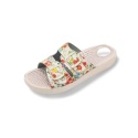 Klapki SANITAL FLEX KF-02 białe/kolorowe kwiatki,skóra ekologiczna