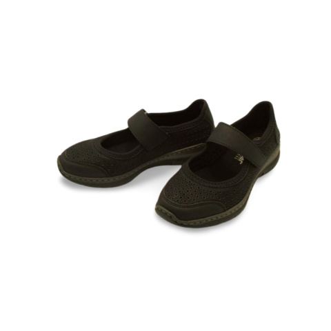 Półbuty Rieker L32B5-00 czarne,skóra ekologiczna