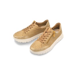 Półbuty Rieker N-1316-90 beżowe/złote,skóra ekologiczna