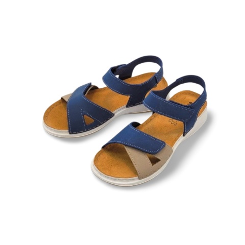 Sandały INBLU SD0001KU 028 granatowe,skóra nubukowa