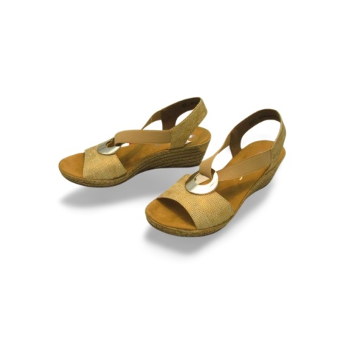 Sandały Rieker 624H6-93 beżowe,skóra ekologiczna