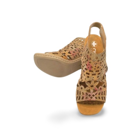 Sandały Rieker 64780-90 kolorowe,skóra ekologiczna