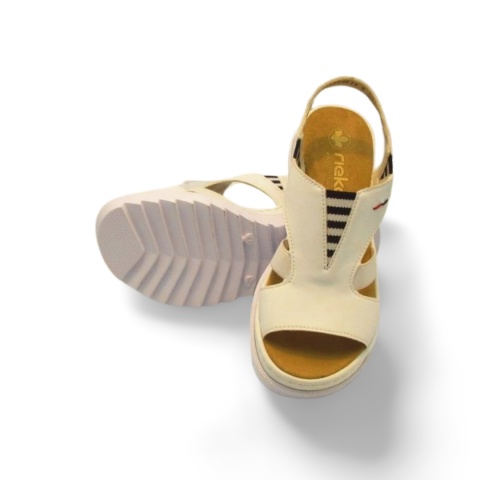 Sandały Rieker V44Y5-80 białe,skóra ekologiczna