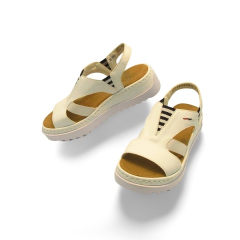 Sandały Rieker V44Y5-80 białe,skóra ekologiczna