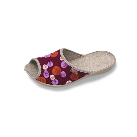 Kapcie BEFADO 255D002 Viki bordo/kolorowe kółka