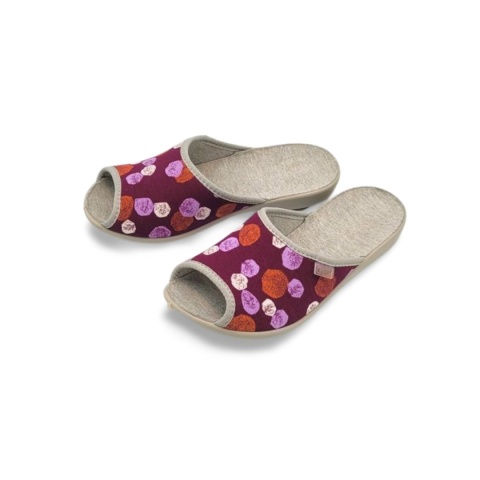 Kapcie BEFADO 255D002 Viki bordo/kolorowe kółka